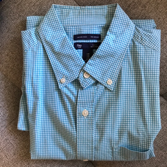 Gap Men's button down shirt checkered M - Picture 1 of 8